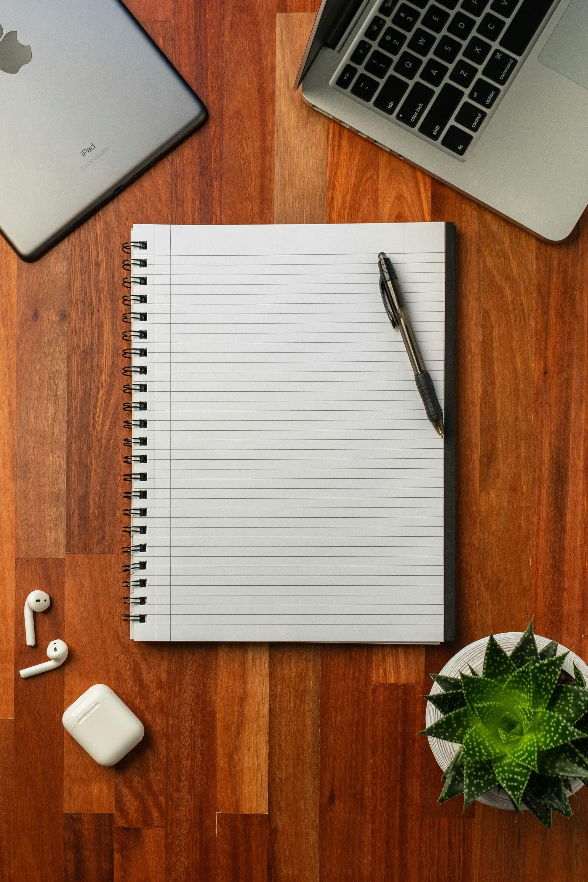 Notepad and pen